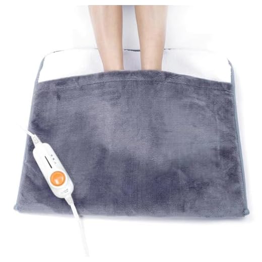 Electric Heated Foot Warmers for Men and Women Foot Heating Pad Electric with Fast Heating Technology Heating Pad Feet Warmer Auto Shut Off with 3 Temperature Setting by Gintao 22×20 inches Gray