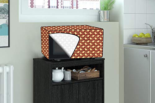 Image of Stylista Microwave Oven Cover for LG 21 L Convection MC2146BL Interlocked Ropes Pattern Brown