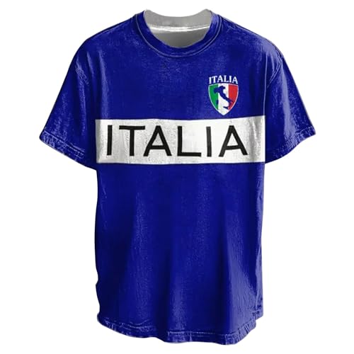 Vhersily Camiseta de hombre de manga corta con bandera italiana, camiseta íntima esencial para adultos, atletismo, correr, gimnasio, emblema Italia de la República Italiana Símbolo Souvenir Vacanza