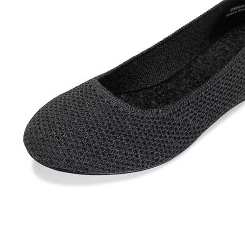 Image of Frank Mully Women's Ballet Flat Shoes Knit Dress Shoes Round Toe Slip On Ballerina Flats for Woman Low Wedge Comfort Soft