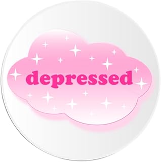 Depressed - 100 Pack Circle Stickers 3 Inch - Pink Sparkle Cloud Y2K Vibes