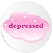 Depressed - 100 Pack Circle Stickers 3 Inch - Pink Sparkle Cloud Y2K Vibes