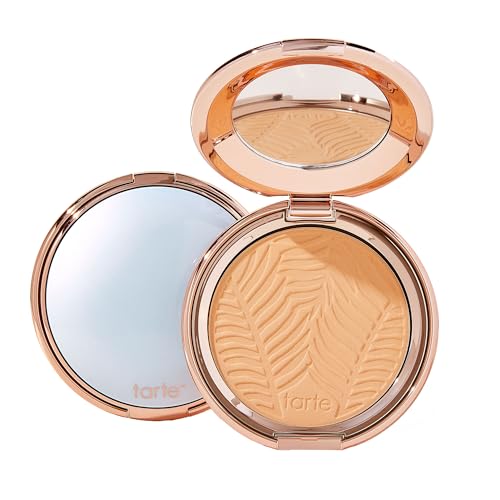tarte Amazonian clay blurring powder foundation – Buildable Light-to-Medium Coverage, Natural Matte Longwear Finish, Blurs look of Pores, Vegan & Cruelty-Free, full size, 20N light neutral