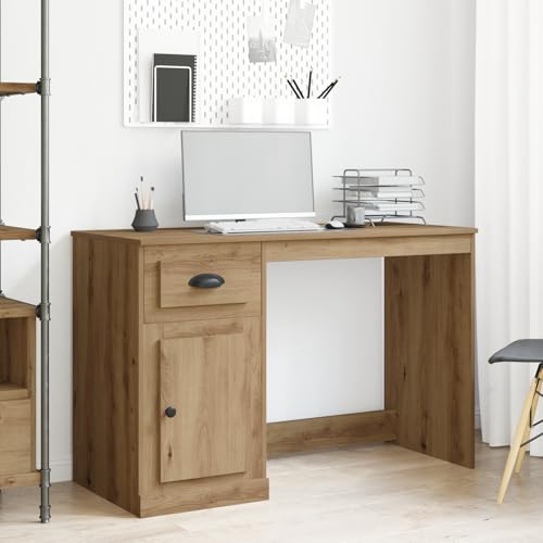 Oak Desk with Sto Space 120x60 cm Home Office Study Desk with Der and Cartments Artisan Design for Efficient Worpace