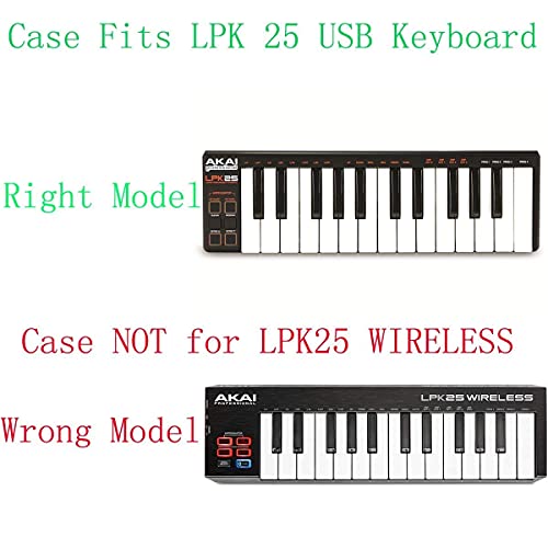 Khanka Hart Tasche Case für AKAI Professional LPK25 Portabler 25 Tasten USB MIDI Keyboard Controller.(Für LPK25,nur Tasche)