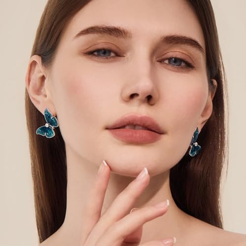 Cicy Bell Butterfly Silver Plated Stud Earrings for Women Trendy Cubic Zirconia Elegant Animal Earrings Jewelry Wedding Party Gifts4