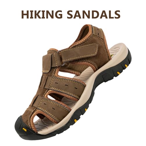 Buhelyc Men's Summer Sport Sandals Outdoor Hiking Water Shoes Closed Toe Athletic Sandals Adjustable Lightweight for Beach Walking2
