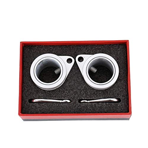 Wrightus 2 Pack Aluminum Flagpole Mounting Rings 360 Degree Rotating Flagpole Flag Mounting Rings Spinning Flag Pole Kit with Carabiner for 1.25 Inch Diameter (Dia-1.25")