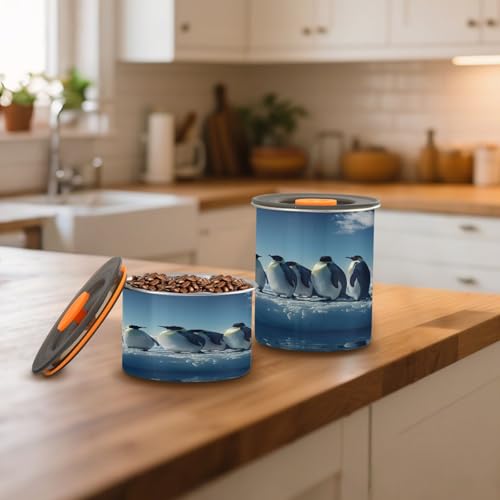 Contenedor hermético de acero para café 500 ml azul miniatura 6
