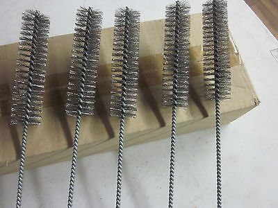 ~ 5~16 L STEEL WIRE ROUND TUBE CLEANING BRUSHES 1 BRUSH 4 BOTTLE GUN PIPE