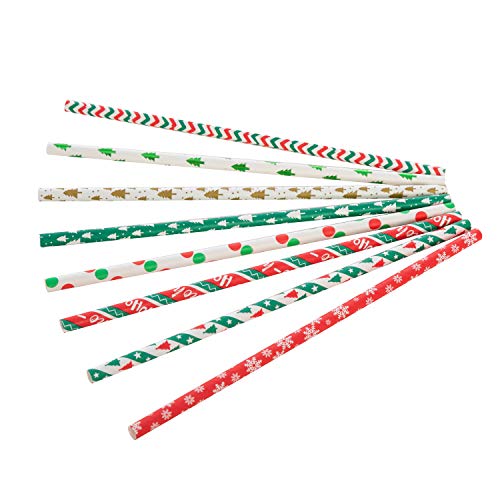 Joyin 200 Pcs Colorful Disposable Drinking Paper Straws For Christmas Party Supplies, Desserts, And Holiday Party Decorations #TOP3