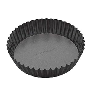 MasterClass Extra Deep Tart Tin with Loose Bottom and PFOA Non Stick, Robust 1mm Carbon Steel, 25 x 5.5cm