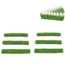 Cutemini Miniature Long Shrub Strips 6PCS Simulation Flower Bed, DIY Model Sand Table Flower Cluster Building Model Street Model Train Landscaping Garden Railroad Scenery Scenery Green