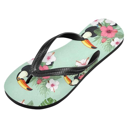 Burbuja Toucans Perched on Branches Flip Flops for Women Men, Soft Thong Sandals Rubber Slippers for Pool Beach Essentials2