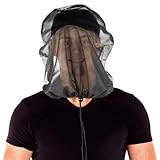 Midge Head Net with Adjustable Drawstring & Toggle - Ultra Fine 600 Holes/Sq Inch Mosquito Insect Protection - Lightweight and Compact for Outdoor Activities - Perfect for Scottish Highlands