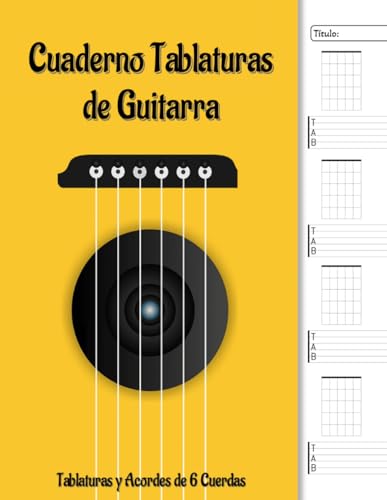 Imagen de Cuaderno Tablaturas de Guitarra: Libro de Tabs y Acordes en Blanco