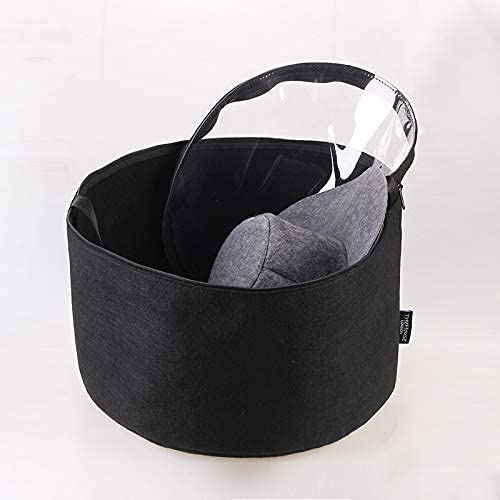 Treehouse London Felt Hat Storage Box | Large 19"D Collapsible Hat Holder Organizer With Dust-Proof Lid | Multipurpose, Sturdy, Thick, Stackable | Lined With Metal Frame (19"D X 11.5''H) | Black (Xxl) #TOP4