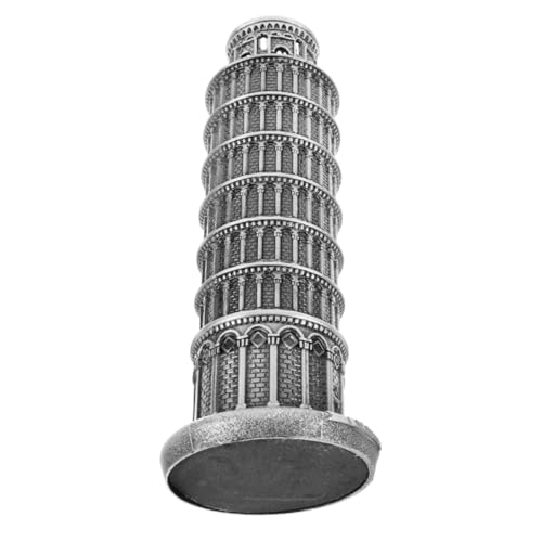 Milisten Riproduzione Torre Pendente di Pisa in Metallo 18 Cm, Mini Statua Edificio Italiano Anticato, Decorazione da Tavolo per Casa e Ufficio