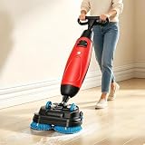 twostronking Bodenreinigungsmaschine, 360° Gewerbliche Scheuersaugmaschine, Doppelbürsten-Design, 45 cm Reinigungsbreite, Mit 4,5 L Klarwassertank Und 7,5 L Schmutzwassertank, 1200 M²/H Red