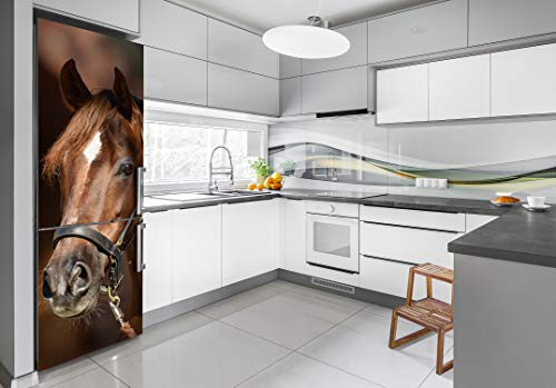 Vinilo para nevera de 60x180 cm con diseño de retrato de caballo para decoración de cocina 3
