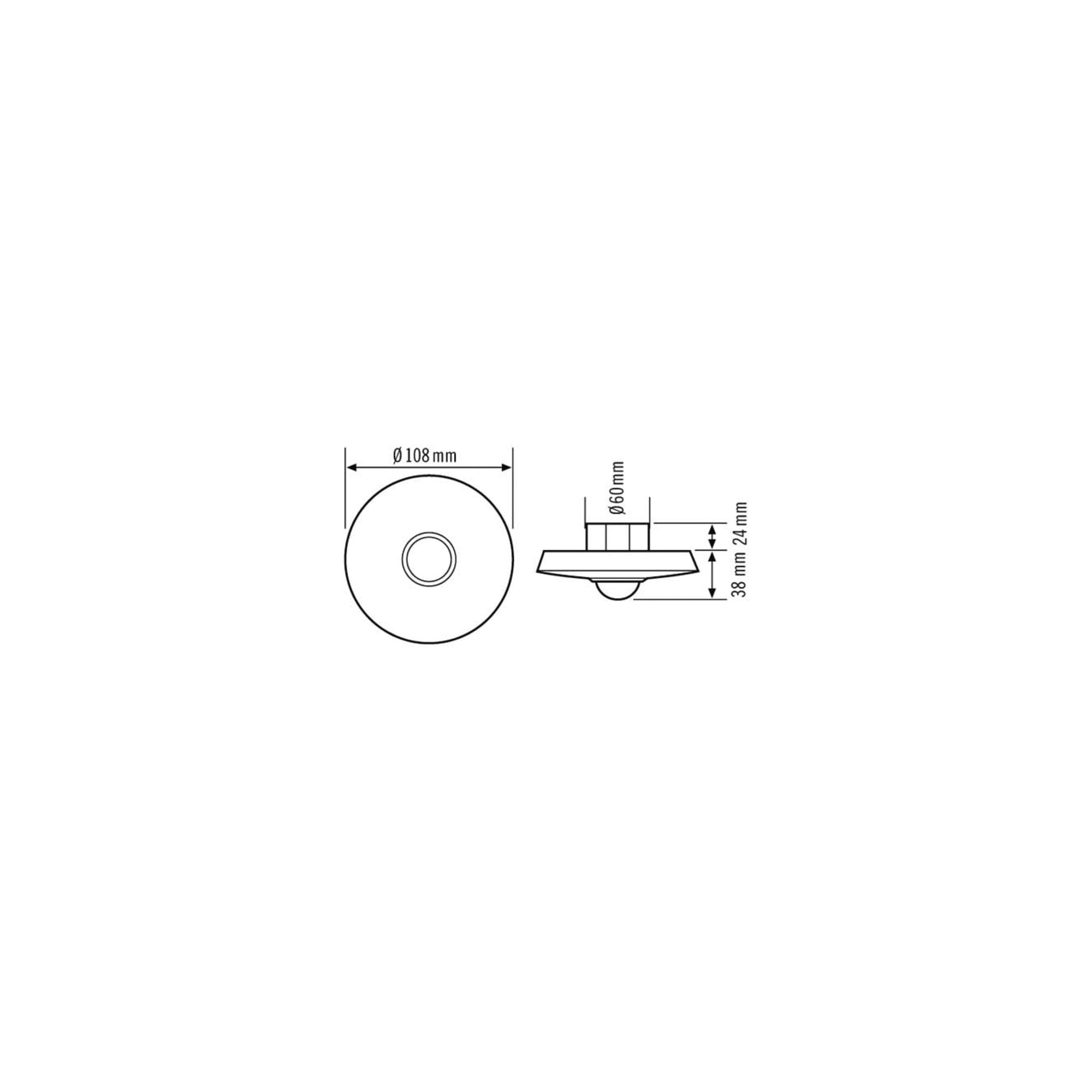 ESYLUX Präsenzmelder 360 Grad Unterputz, 8 m, 230 V, IP20, PD-C360I/8 MIC, weiß, 1566476
