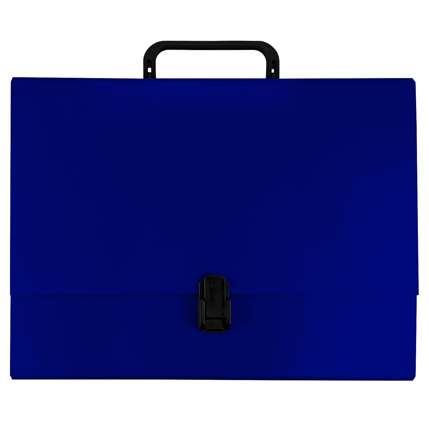 Netuno 1x Cardboard Briefcase A4 Dark Blue with Handle Click Closure Spine Width 5 cm 2 in Document Folder Portable Office School Travel Storage