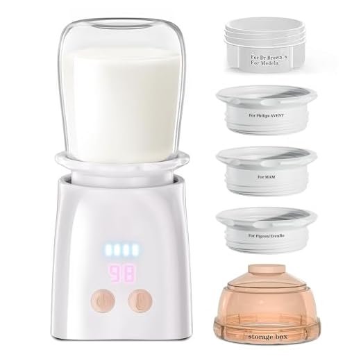 Bottle Warmer, Fast Heating Portable Bottle Warmer with 4 Adapters, Rechargeable Travel Bottle Warmer with Smart Temperature Control, Cordless Baby Bottle Warmer for Breastmilk or Formula