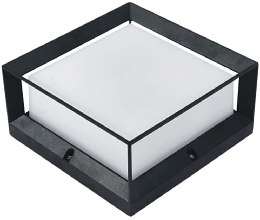 ULLGO Modern Outdoor Pillar Lamp - Waterproof Villa Courtyard Light for Gate Fence Landscape - Square Pillar Light (12.5cm)