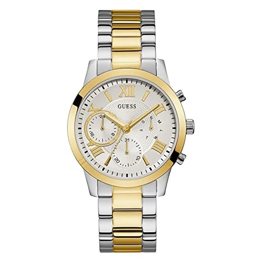 Guess Damer multiurtavla klocka sol med rostfritt stål armband armband En storlek Silver/guld