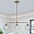Zyzwmb Gold Linear Chandelier 3-Light Glass Globe Linear Pendant Light 27.6” Mid Century Modern Chandelier for Kitchen Island Dining Room Over Table Living Room with Striped Shade, Adjustable Height