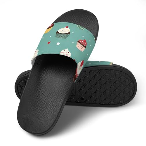 Cute Cupcake Pattern Slippers for Men Wormen Shower Bathroom Slipper Indoor Beach Non Slip Sandal4
