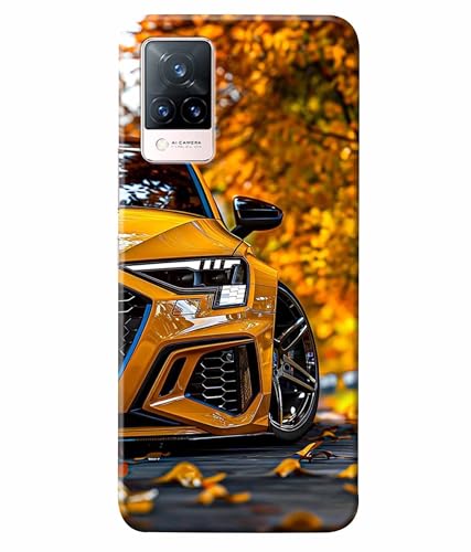Image of Racing Car Rider Printed Hard Back Case Cover & Compatible for Vivo V21 5G (Multicolor) - D1815