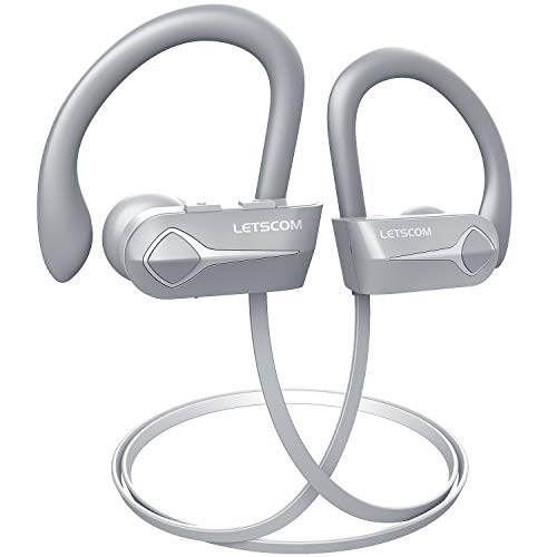Letscom Bluetooth Headphones, 15Hrs Playtime Wireless 5.0 Earbuds IPX7 Waterproof Sport Running in-Ear