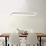 Photo Gallery zalix lampada a sospensione a led ovale lampadario lineare moderno in alluminio lampada a sospensione a soffitto regolabile sospesa per soggiorno tavolo da pranzo ufficio,white+neutralli