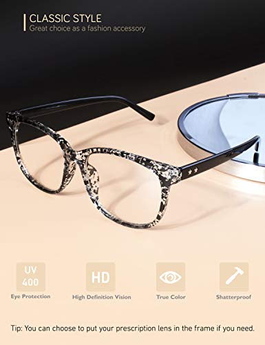 Image of GQUEEN Fake Non Prescription Glasses Clear Lens for Women Men Oversized Frame UV400 Protection, 201581