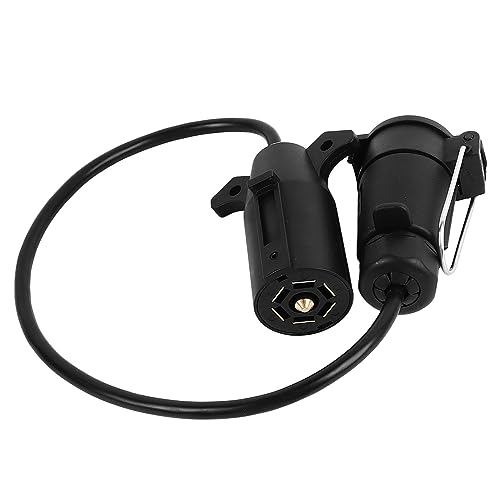 Aramox Adapter Wtyczki Przyczepy 7-pinowy, USA na UE, Podwójne Złącze, Bezpieczny, Niezawodny, Trwały