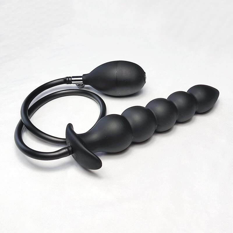 Plug Anal Double Face 'Pop Corn' - Taille S (13 X 5,5 Cm) - Noir, PVC - Neuf