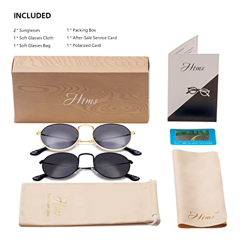 Image of Small Round Polarized Sunglasses Retro Men Women Mirrored Lens Metal Frame Circle Sun Glasses Shades
