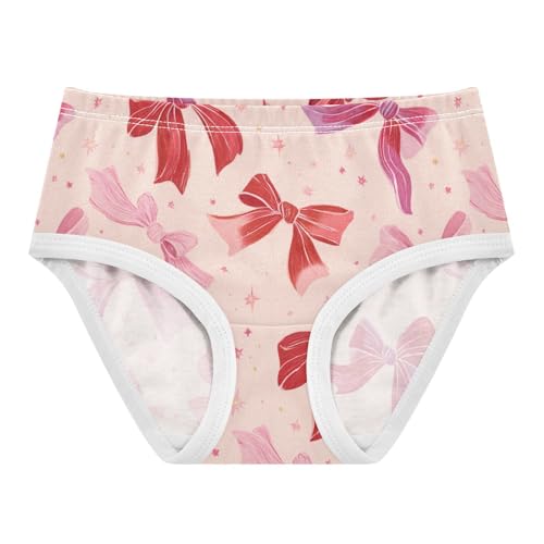Wusikd Bows Red Stars Girls' Underwear Cotton Girls Briefs Soft Toddler Underwear 2T