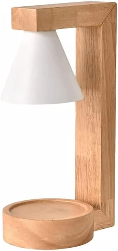 NOBRIM Candle Warmer Lamp Cordless Candle Lamp Warmer Smokeless Wax Melting Wood Lamp Body Table Lamp Candle for Bedside Bedroom for Bedside Living Room