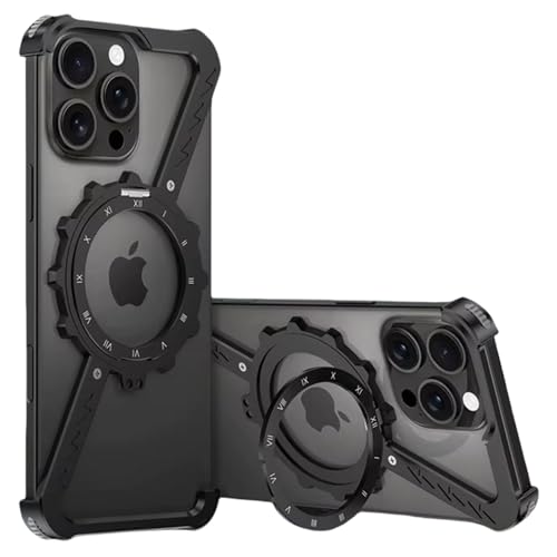iPhone 16 Pro Max/16 Pro/16 p ^t[XP[X MagSafeΉ 360°]OX^h RpO[h̗ی ~XP[M (ubN, 16)