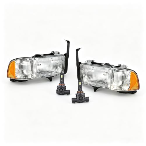 Image of Termitor H11 Focused Headlight Housing Assembly, All-Weather Metal & Glass Light Casing Set, Dual Beam Conversion Enclosure Compatible with H1 Socket Vehicles, 2 Pack