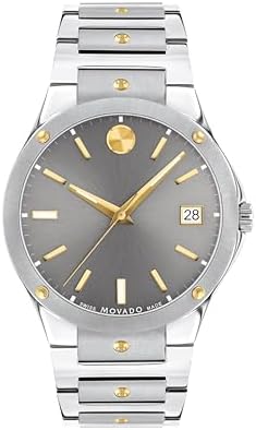 SE - Reloj para hombre, movimiento de cuarzo suizo, pulsera de eslabones de acero inoxidable, resistencia al agua