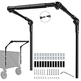 3rd Gen Wagon Handle Attachment - Durable Adjustable Push Handle for Round/Square Frames - Fits Push Wagons, Wagon with Push Handle & Accessories