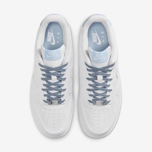 Nike Air Force 1 '07 Women's Shoes (IB7167-101, White/Light Armory Blue/White/White)4