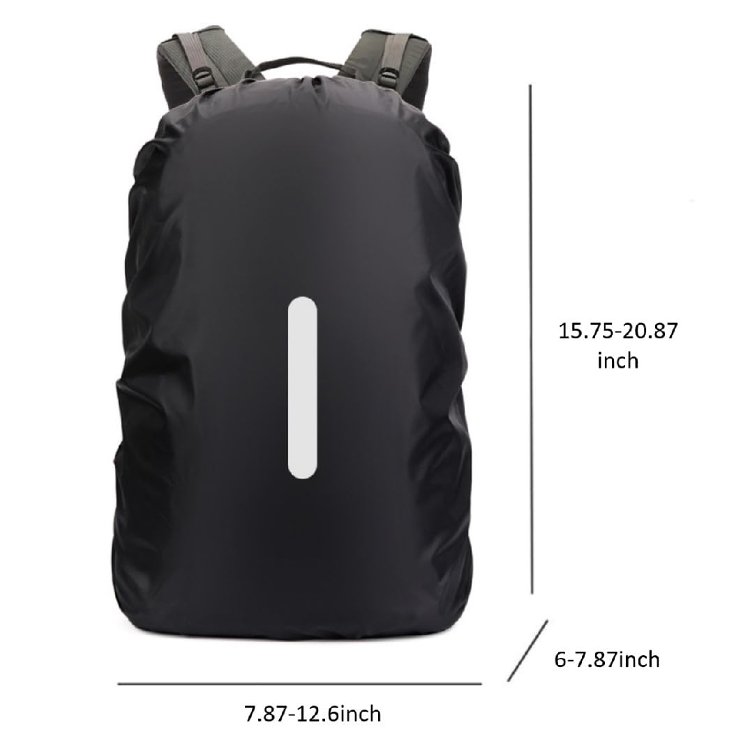 Waterproof Backpack Rain Cover with Reflective Safety Strip | Anti-Dust, Anti-Theft Rucksack Cover for Hiking, Camping, Cycling, Travel | 30-40L, Nylon, M Size