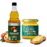 Drasanvi Pack KETO BIO: Vinagre de Manzana con Madre 750 ml + Mantequilla Ghee de Pasto 300 g + | Grasas Saludables y Digestión | Sin Gluten