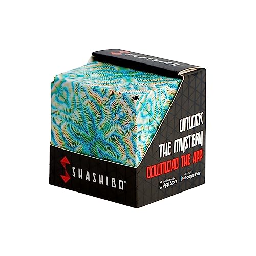 Shashibo Shape Shifting Box - Award-Winning, Patented Fidget Cube W/ 36 Rare Earth Magnets - Extraordinary 3D Magic Cube Magnet Fidget Toy Transforms Into Over 70 Shapes (Undersea), Kid