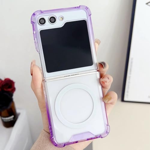 Coque Samsung Z Flip 5 antichoc violette résolvant le problème de charge sans fil
