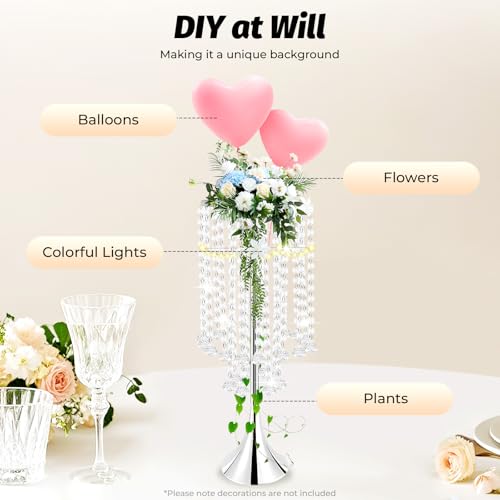 Vase centre de table de mariage en cristal acrylique pour fleurs
